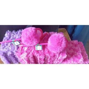Pink and Purple Fuzzy journal w/2 flamingo pins